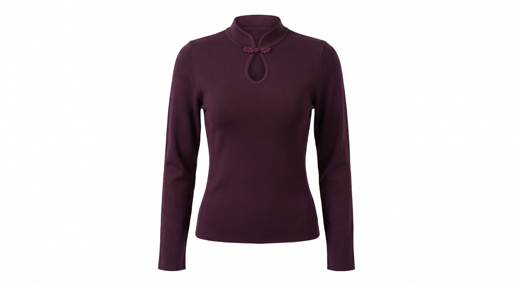 Plum Keyhole Top