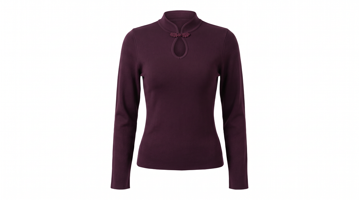 Plum Keyhole Top