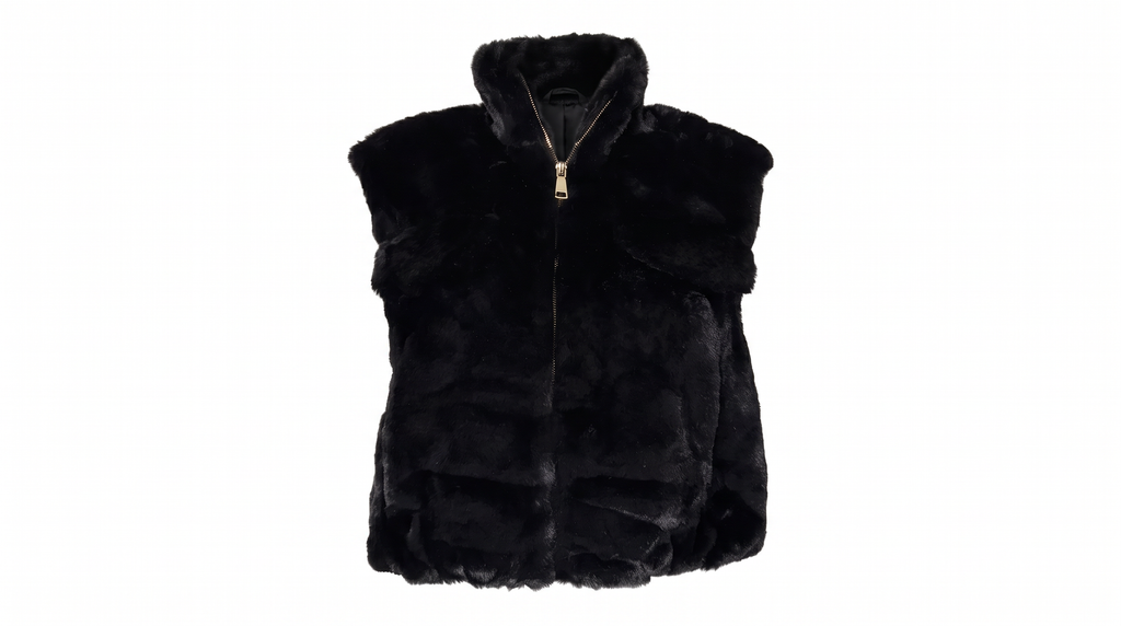 Black Faux-Fur Gilet