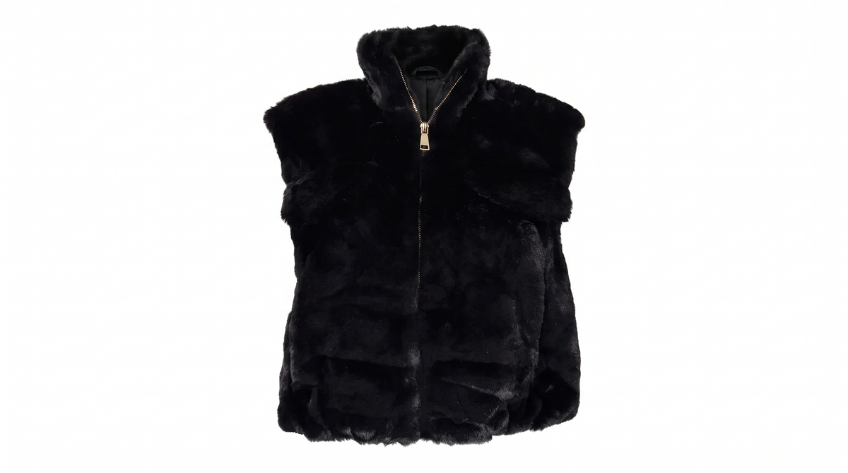 Black Faux-Fur Gilet