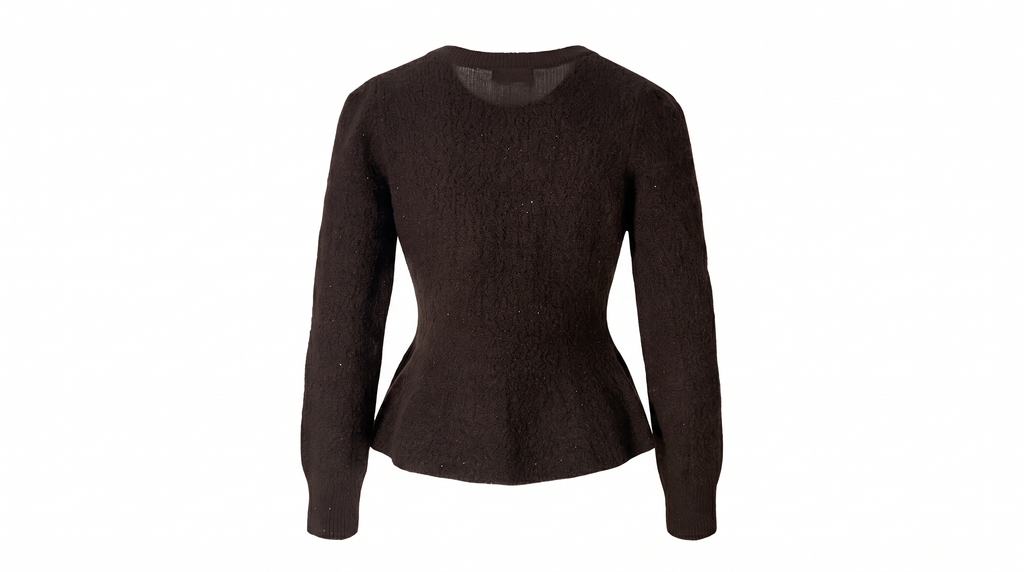 Brown Peplum Cardigan