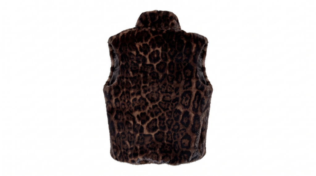 Leopard-Print Faux Fur Gilet
