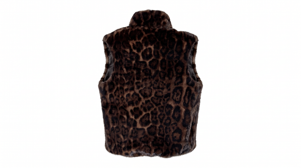 Leopard-Print Faux Fur Gilet