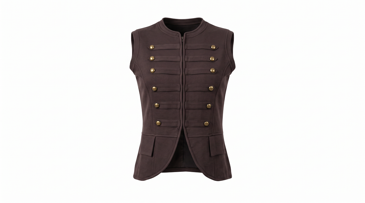 Brown Buttoned Top