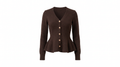 Brown Peplum Cardigan
