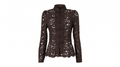 Dark Brown Floral Lace Shirt