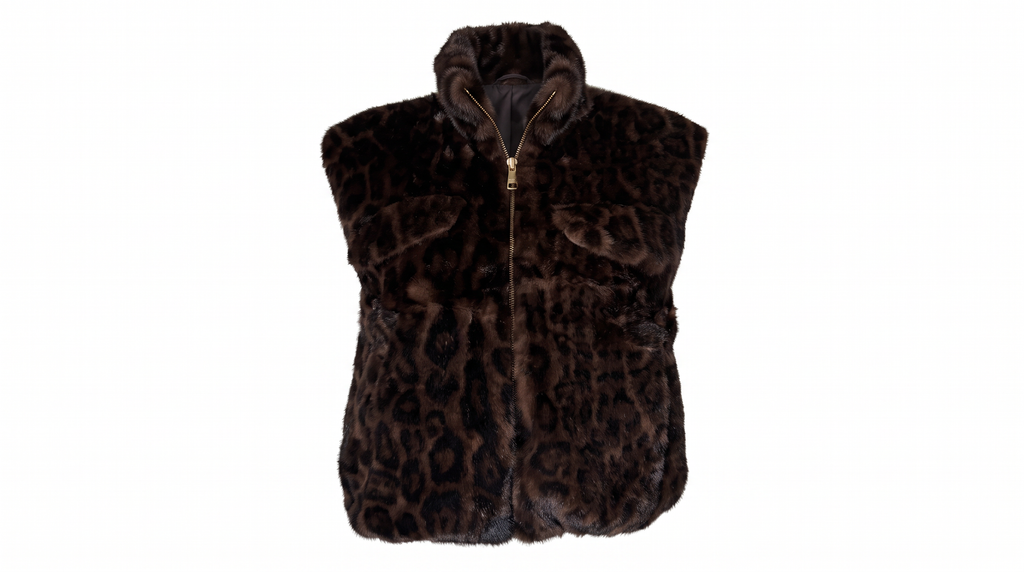 Leopard-Print Faux Fur Gilet