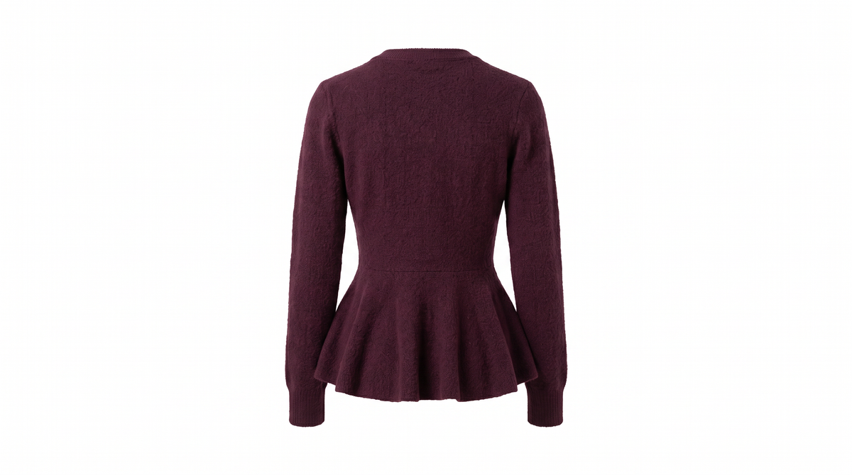 Burgundy Peplum Jacket