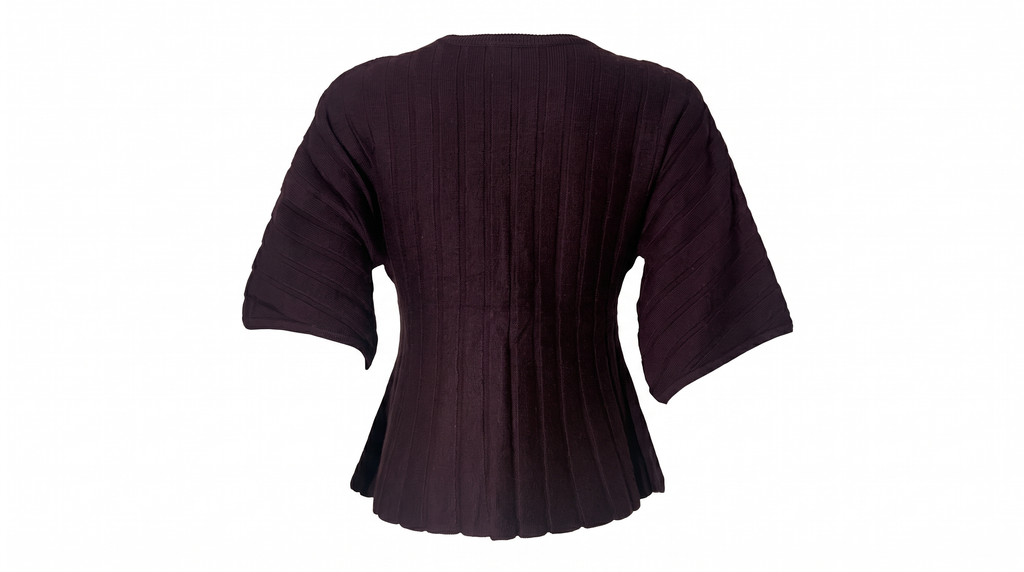 Burgundy Ribbed Knit Top