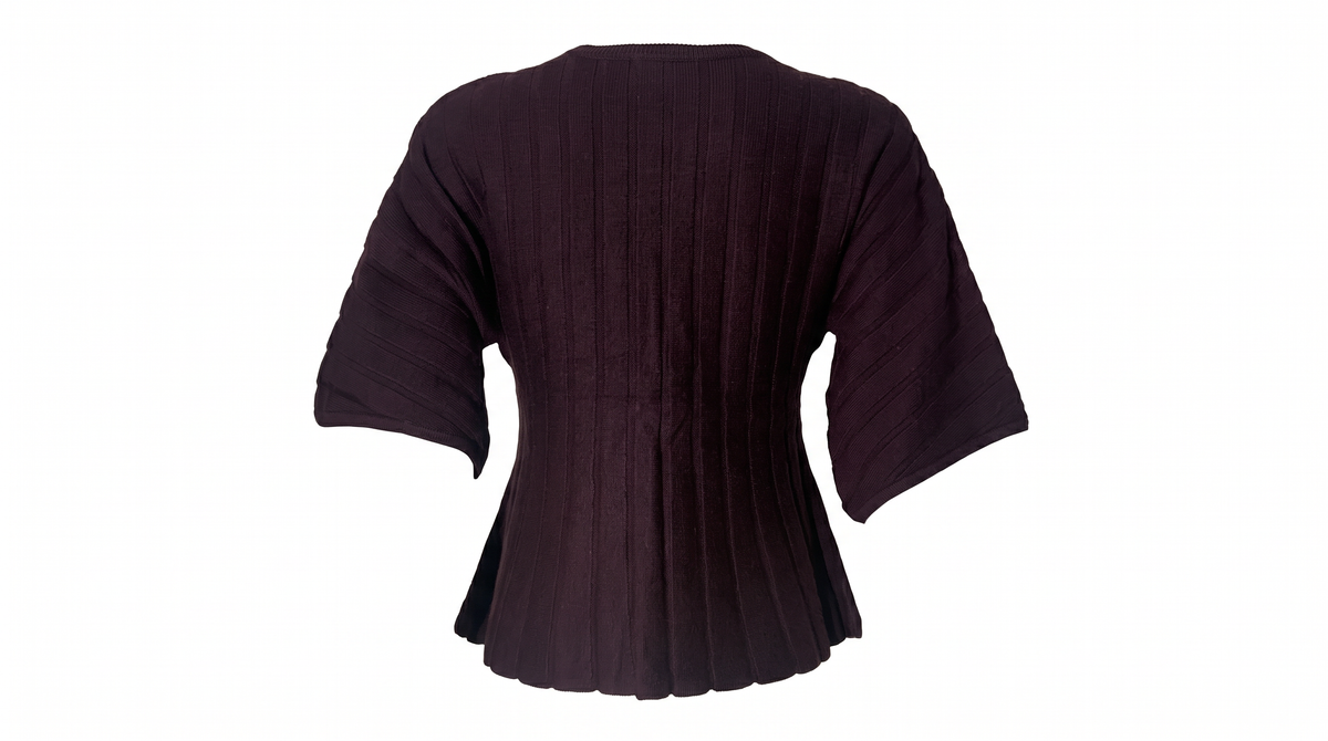 Burgundy Ribbed Knit Top