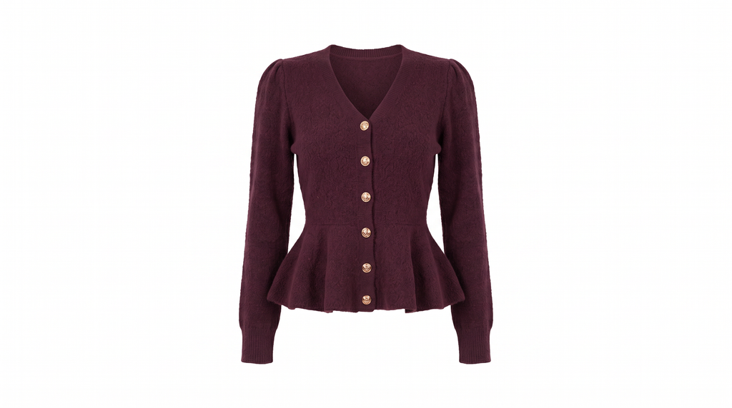 Burgundy Peplum Jacket