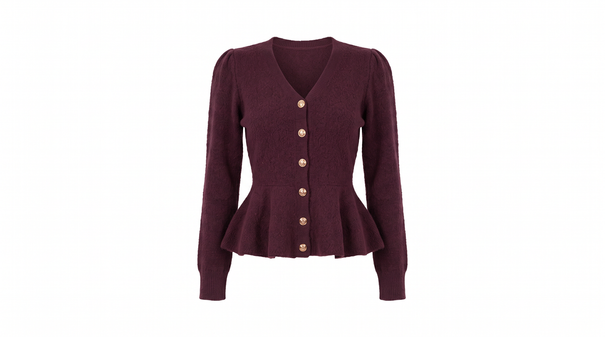 Burgundy Peplum Jacket