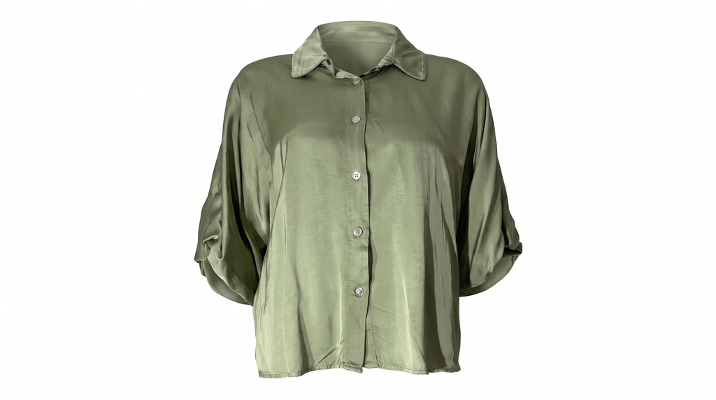 Sage Relaxed Button Blouse