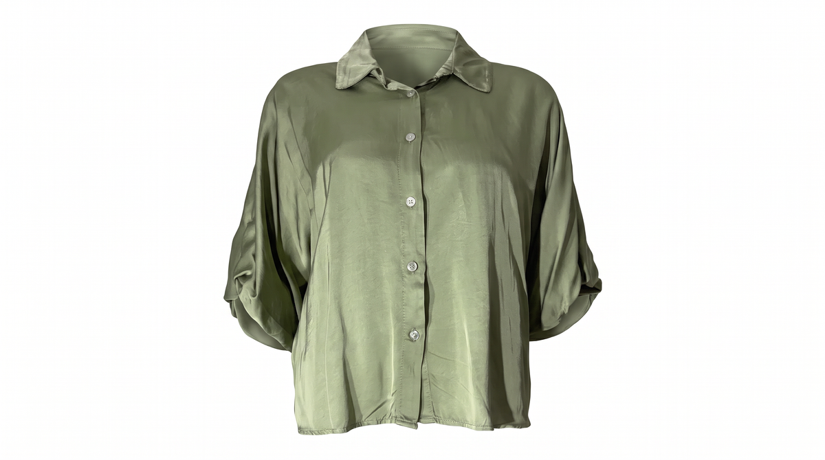 Sage Relaxed Button Blouse
