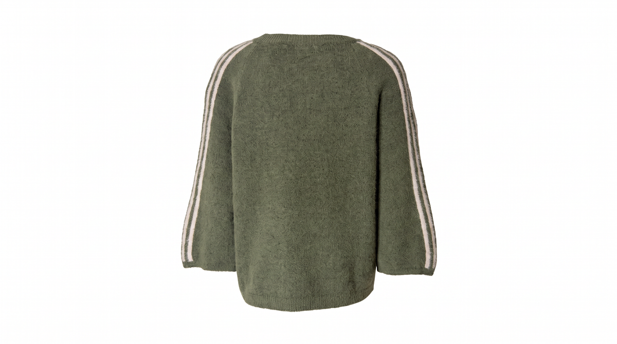 Olive Green Striped Jumper