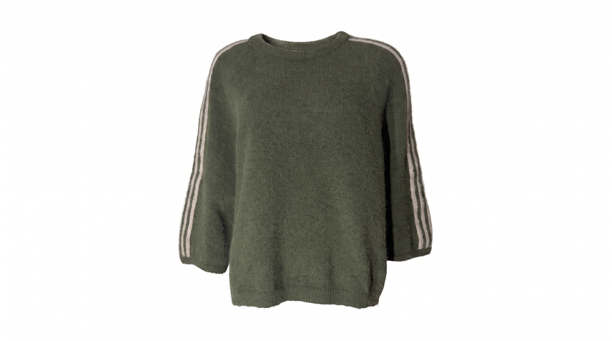 Olive Green Striped Jumper